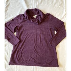 J Jill Women’s Purple Cowl Neck Pullover Sweater Size M